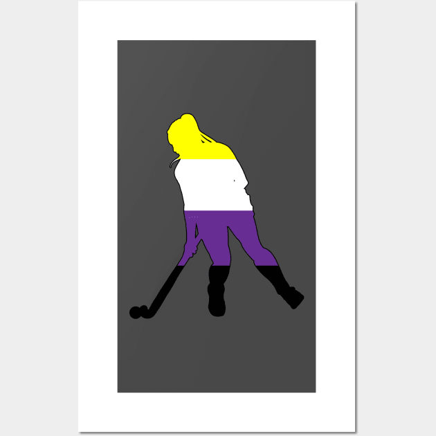 Field Hockey: Nonbinary Pride Wall Art by ziafrazier